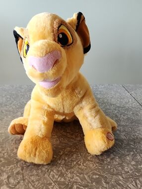 Disney Simba Plush Toy in Yellow with Pink Nose